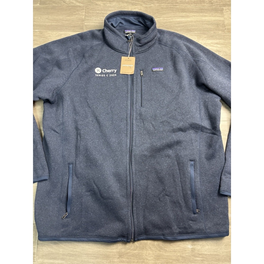 New Patagonia Jacket Mens Size 3xl Navy Better Sweater Fleece Full Zip LOGO